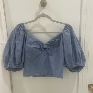 Abercrombie, Pomplin Sleeve top, size M, never worn, new with tags